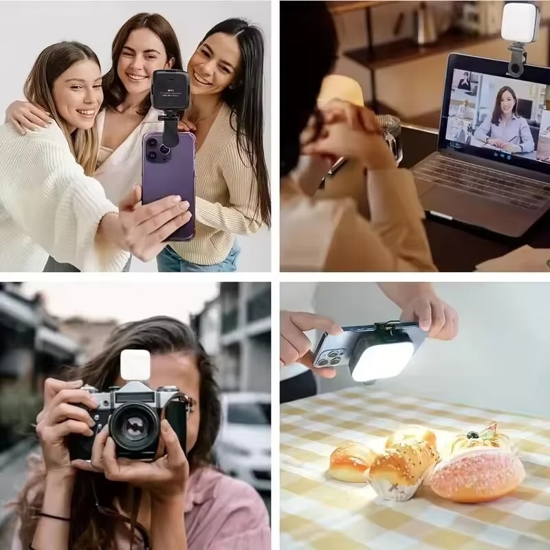 Photography Lighting Meter - Tragbares Clip-Telefon-Selfie-Ringlicht, USB-aufladbar, 10 dimmbare Helligkeitsstufen,