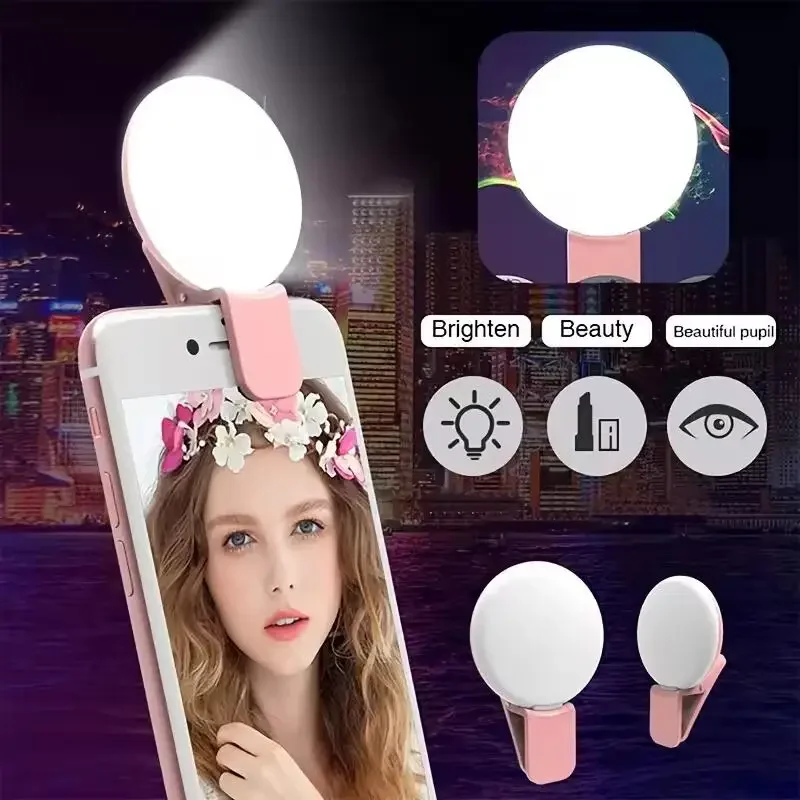 Photography Mobile Lighting - Mini Tragbares Selfie-Ringlicht LED-Lampe USB-Aufladung Fotografie-Clip-Ringlicht